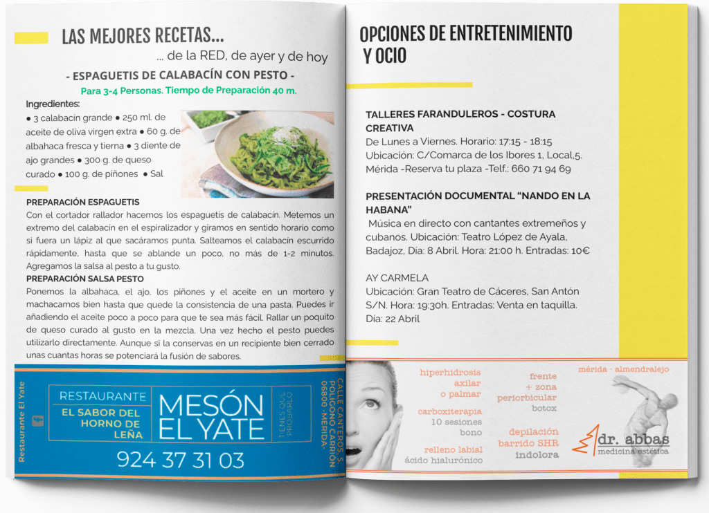 enREDate, enREDate y desconecta, Revista extremeña de ocio y entretenimiento, enredate de nueva fusión, publicidad, marketing, comunicación , soporte de papel en mérida